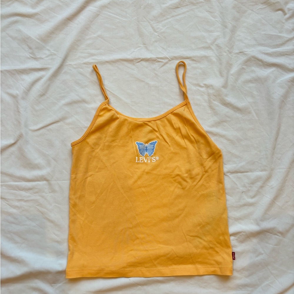 Levi's Orange and Blue Camisole Tank top with butterfly